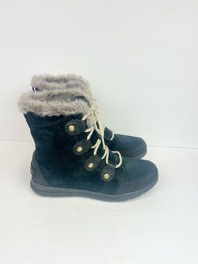 SOREL Explorer Joan Black/Dark Stone Winter Boots Women’s Size 9